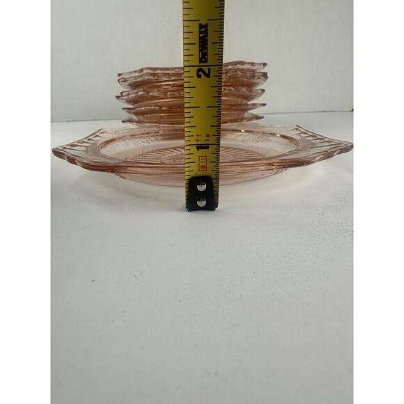 Jeannette Adam Pink Depression Glass Square 6" Bread / Dessert Plate - Picture 8 of 8